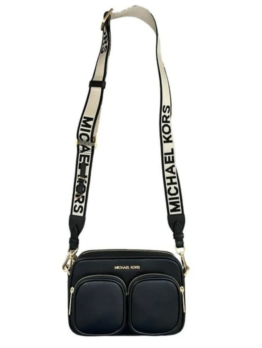 Michael Kors Black Leather Jet Set Crossbody Purse
